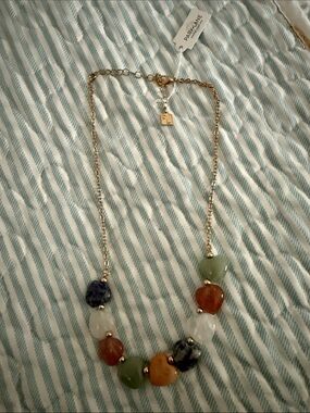 Park Lane Multicolor Gemstone Bead Necklace with Gold-Tone Chain
